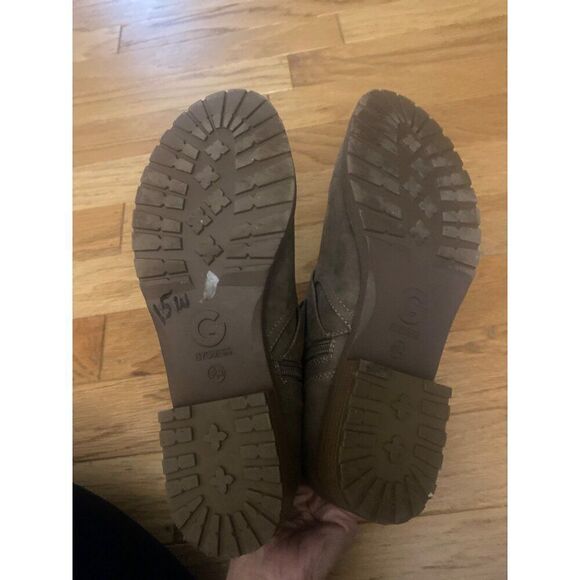 G by Guess Brown Faux Leather Ankle Boots Buckle & Zip Closure For Women 9.5M - Picture 7 of 8